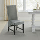Ranna Dining Chair Set of 2, Gray Velvet Foam Cushions, Hardwood