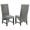 Ranna Dining Chair Set of 2, Gray Velvet Foam Cushions, Hardwood