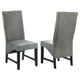 Ranna Dining Chair Set of 2, Gray Velvet Foam Cushions, Hardwood