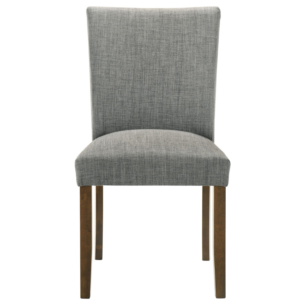 Cana Dining Chair Set of 2 Gray Fabric Foam Cushion Brown Wood Legs BM328759