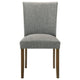 Cana Dining Chair Set of 2 Gray Fabric Foam Cushion Brown Wood Legs BM328759