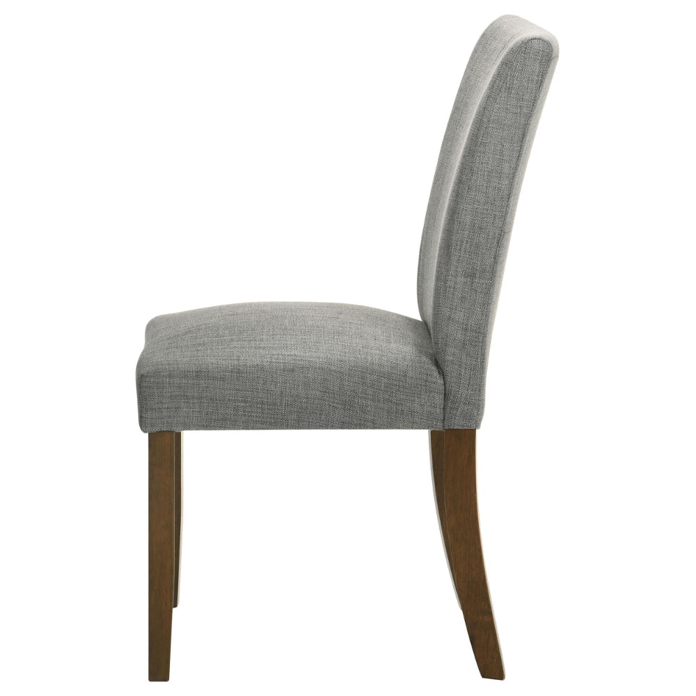 Cana Dining Chair Set of 2 Gray Fabric Foam Cushion Brown Wood Legs BM328759