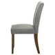 Cana Dining Chair Set of 2 Gray Fabric Foam Cushion Brown Wood Legs BM328759