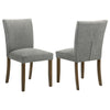 Cana Dining Chair Set of 2, Gray Fabric Foam Cushion, Brown Wood Legs