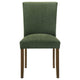 Cana Dining Chair Set of 2 Green Fabric Foam Cushion Brown Wood Legs BM328761