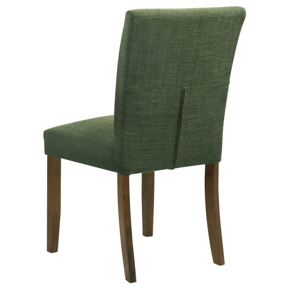 Cana Dining Chair Set of 2 Green Fabric Foam Cushion Brown Wood Legs BM328761