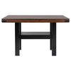 Patter Counter Height Dining Table Shelf 60 Inch Black Brown Wood BM328764