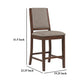 Patter Counter Height Chair Set of 2 Beige Fabric Dark Brown 26 Inch BM328765