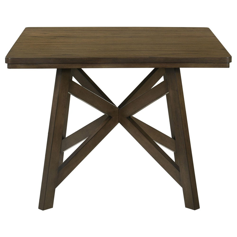 Kana Counter Height Dining Table, Brown Wood, Square 47 Inch Top