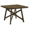 Kana Counter Height Dining Table, Brown Wood, Square 47 Inch Top