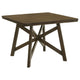 Kana Counter Height Dining Table, Brown Wood, Square 47 Inch Top