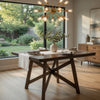 Kana Counter Height Dining Table, Brown Wood, Square 47 Inch Top