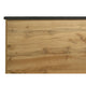 Wemy Full Size Bed Tall Panel Headboard Natural Brown Pine Finish