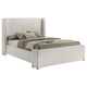 Mosy Queen Platform Bed White Boucle Upholstered Wingback Headboard