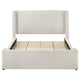 Mosy Queen Platform Bed White Boucle Upholstered Wingback Headboard