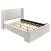 Mosy Queen Platform Bed, White Boucle Upholstered Wingback Headboard
