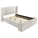 Mosy Queen Platform Bed, White Boucle Upholstered Wingback Headboard