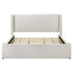 Mosy King Platform Bed White Boucle Upholstered Wingback Headboard