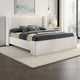 Mosy King Platform Bed, White Boucle Upholstered Wingback Headboard