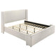 Mosy King Platform Bed, White Boucle Upholstered Wingback Headboard