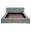 Limo King Platform Bed Gray Upholstered Pleated Frame Low Profile