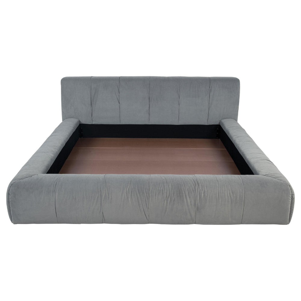Limo California King Platform Bed Gray Upholstered Frame Low Profile