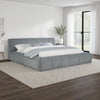 Limo California King Platform Bed, Gray Upholstered Frame, Low Profile