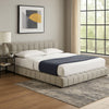 Jimo King Platform Bed, Grid Tufted Frame, Taupe Brown Upholstery