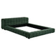 Jimo King Platform Bed, Grid Tufted Frame, Emerald Green Upholstery