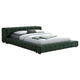 Jimo California King Platform Bed Tufted Emerald Green Upholstery