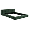 Jimo California King Platform Bed, Tufted Emerald Green Upholstery