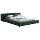 Jimo Full Platform Bed Grid Tufted Frame Emerald Green Upholstery