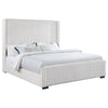 Asy California King Bed Channel Tufted Wingback Headboard White