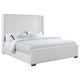 Asy California King Bed Channel Tufted Wingback Headboard White