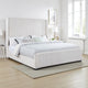 Asy California King Bed, Channel Tufted Wingback Headboard, White