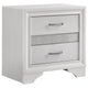 Vino 4pc Full Bedroom Set, Storage Footboard, White, Glitter Stripes