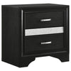Vino 4pc Full Bedroom Set, Storage Footboard, Black, Glitter Stripes