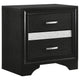 Vino 4pc Full Bedroom Set, Storage Footboard, Black, Glitter Stripes