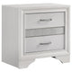 Vino 4pc Twin Bedroom Set, Storage Footboard, White, Glitter Stripes