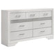 Vino 4pc Twin Bedroom Set, Storage Footboard, White, Glitter Stripes