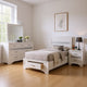Vino 4pc Twin Bedroom Set, Storage Footboard, White, Glitter Stripes