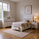 Vino 4pc Twin Bedroom Set, Storage Footboard, White, Glitter Stripes