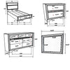 Vino 4pc Twin Bedroom Set, Storage Footboard, Black, Glitter Stripes