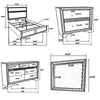 Vino 4pc Full Bedroom Set, White Upholstery, Glitter Striped Dresser