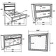 Vino 4pc Full Bedroom Set, White Upholstery, Glitter Striped Dresser