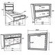 Vino 4pc Twin Bedroom Set White Upholstery Glitter Striped Dresser