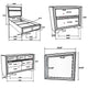 Vino 4pc Twin Bedroom Set, White Upholstery, Glitter Striped Dresser