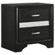 Vino 4pc Twin Bedroom Set Black Upholstery Glitter Striped Dresser