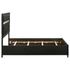 Vino Full Size Bed Panel Headboard Black Upholstery Glitter Stripes