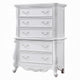 Maver Tall Dresser Chest with 5 Drawer Scrolled Details White Wood BM328823